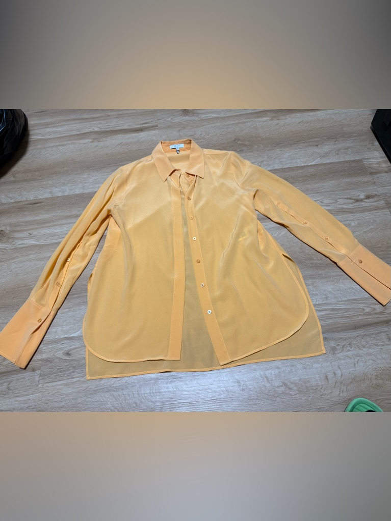 Reiss Kia Silk Shirt In Orange